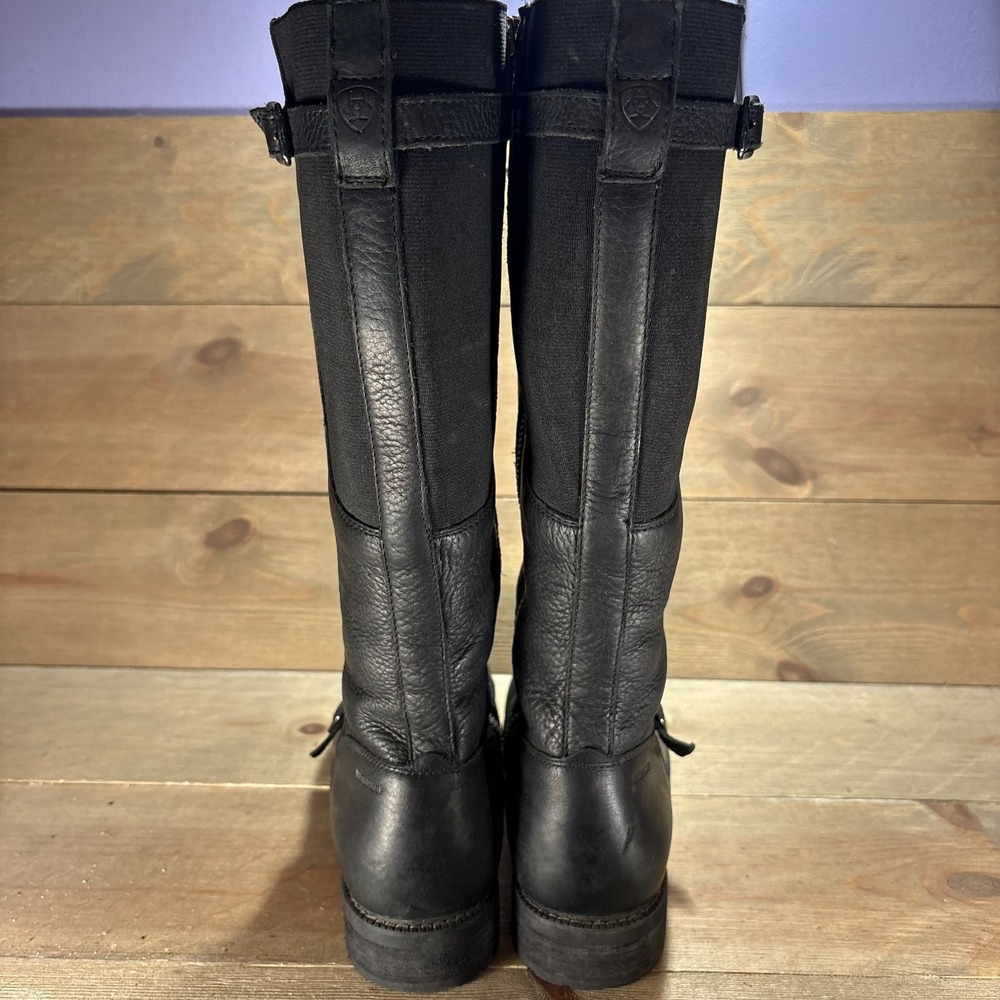 Ariat stanton Womens size 9 shoes Black Leather Waterproof Knee High riding boot - Picture 4 of 11